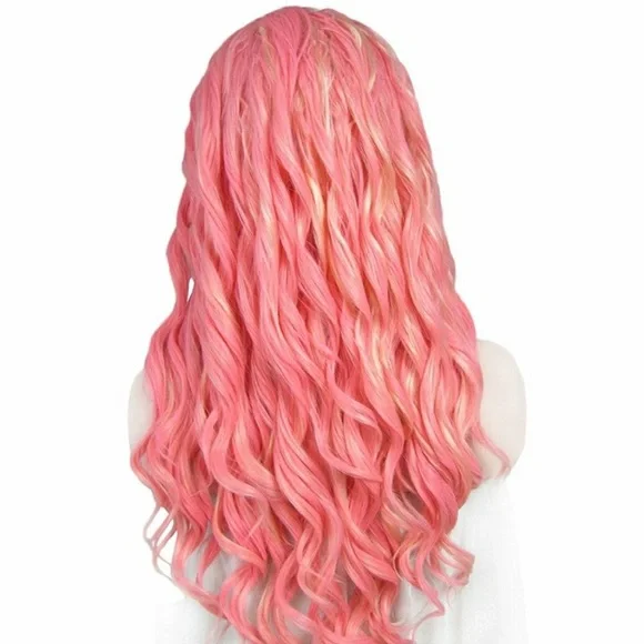 22” Pink Body Wavy LaceFront Wig NEW